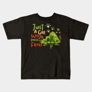 Just A Girl Who Loves Frogs Kids T-Shirt